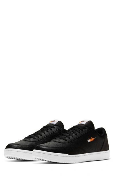 Nike Court Vintage Sneaker In Black /white Total Orange