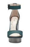 Jessica Simpson Everyn Platform Ankle Strap Sandal In Rainforest Green Glitter
