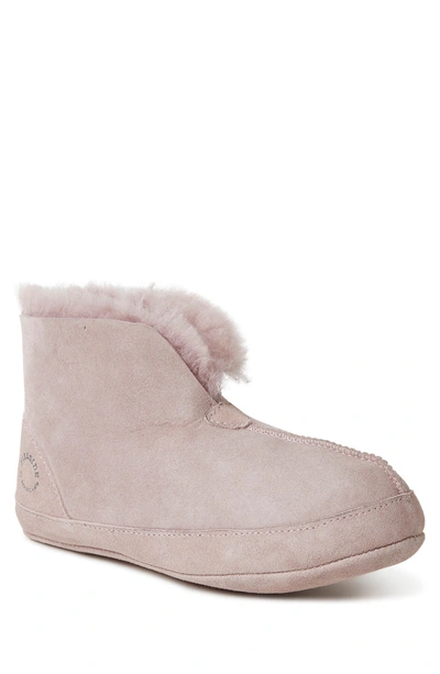 Fireside By Dearfoams Byron Bay Genuine Shearling Bootie In Dusty Pink