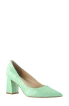 Marc Fisher Ltd Zala Block Heel Pump In Light Green Leather