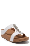 Fitflop Fino Sparkle Wedge Slide Sandal In Urban White