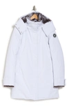 Save The Duck Smeg Waterproof Long Parka With Faux Fur Hood In 00 White