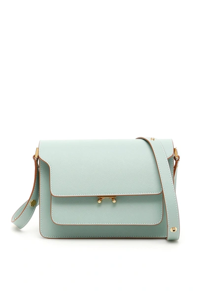 Marni Trunk Medium Bag In Green,light Blue