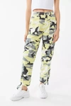 Urban Outfitters Uo Authentic Camo High-waisted Cargo Pant In Bright Yellow