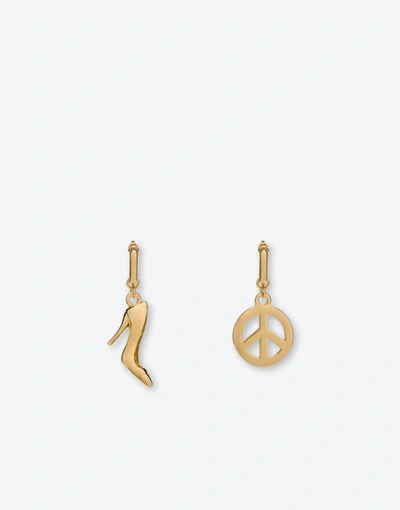 Moschino Peace-and-shoes Earrings In Gold