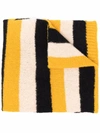 La Doublej Stripe-pattern Knitted Scarf In 黄色