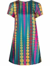 La Doublej Mini Swing Spot-print Dress In 蓝色