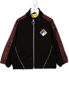 Off-white Logo-tape Track Jacket In 黑色