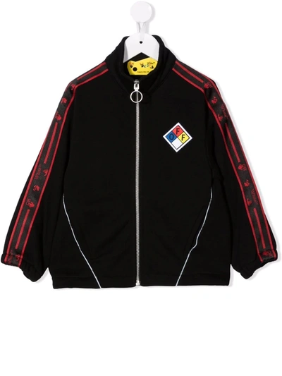 Off-white Logo-tape Track Jacket In 黑色