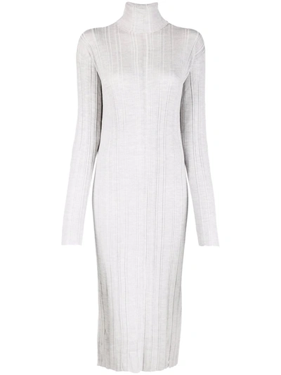 Diesel Ribbed-knit Dress In 灰色