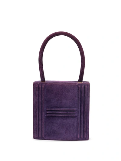 Pre-owned Hermes 1993  Mini Cadena Kelly Handbag In 紫色