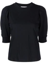 Frame Frankie Puff Sleeve Cashmere Sweater In 黑色
