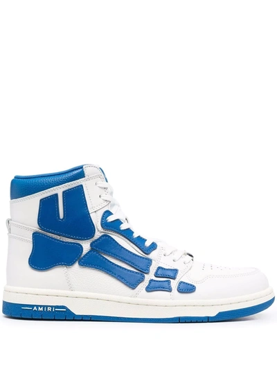 Amiri Skel-top Colour-block Leather High-top Sneakers In White