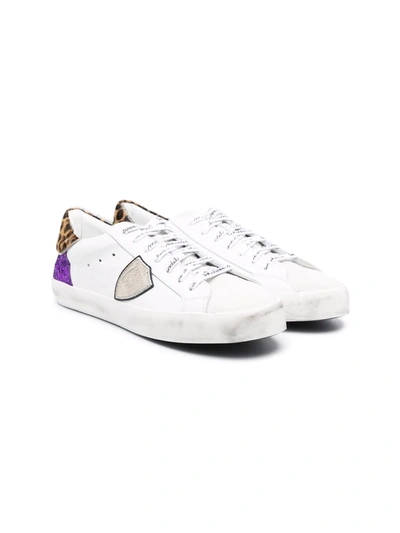 Philippe Model Teen Logo-patch Trainers In 白色