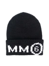 MM6 MAISON MARGIELA INTARSIA-KNIT LOGO BEANIE