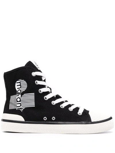 Isabel Marant Ribbed-toe Cap High-top Sneakers In Black