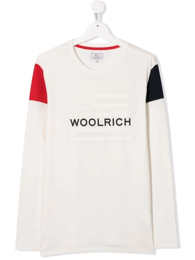 Woolrich Teen Flag Long-sleeve T-shirt In 中性色