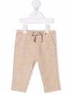 Zhoe & Tobiah Drawstring Cotton-blend Track Pants In 中性色