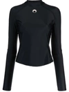 Marine Serre Black Training Second Skin Long Sleeve T-shirt In 黑色