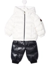 MONCLER FEATHER-DOWN PADDED JACKET AND TROUSERS