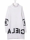 Mm6 Maison Margiela Intarsia-knit Roll-neck Jumper Dress In 白色