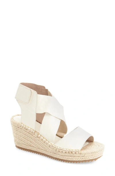 Eileen Fisher 'willow' Espadrille Wedge Sandal In Bone Leather