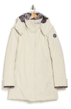 Save The Duck Smeg Waterproof Long Parka With Faux Fur Hood In 835 Cool Beige