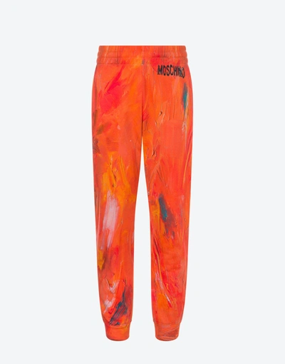 Moschino "painting" Jogging Pants In Orange
