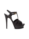 SAINT LAURENT TRIBUTE LEATHER SANDALS WITH LOGO,315487BDA001000