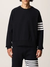 Thom Browne Milano Four Bar Stripe Crew Knit Pullover In Navy