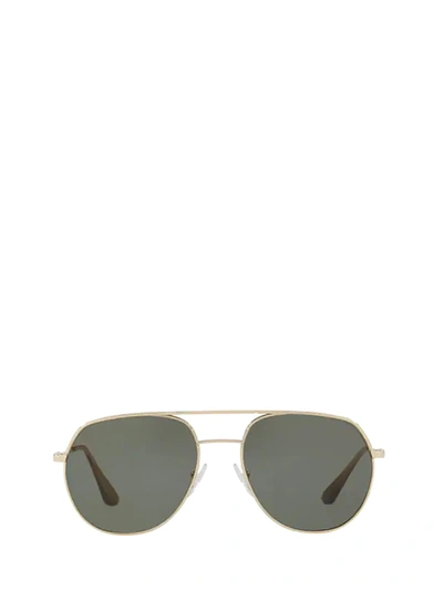 Prada Pr 55us Pale Gold Male Sunglasses In Polar Green