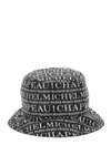 MAISON MICHEL JASON ALL OVER LOGO HAT,2072037001 BLKSV