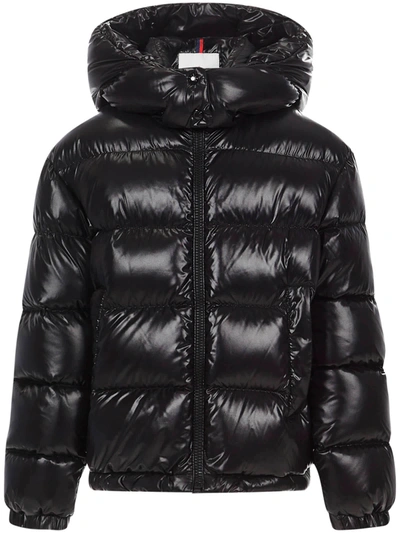Moncler Kids' Girl's Bady Laque Quilted Hooded Puffer Jacket In Black