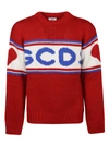 Gcds Tape Logo Sweater In Red