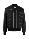 Saint Laurent Black Monogram Teddy Bomber Jacket In Noir Craie