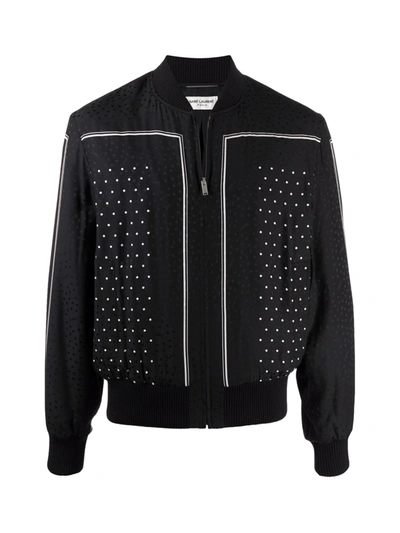 Saint Laurent Black Monogram Teddy Bomber Jacket