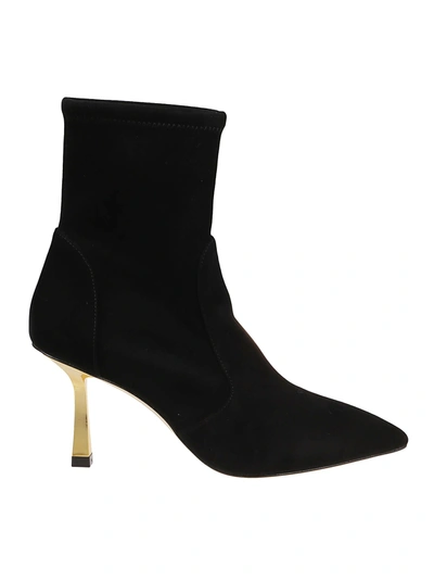 Stuart Weitzman Max 85 Boots In Black/gold