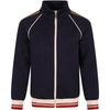 GUCCI BLUE JACKET FOR BABY BOY WITH WEB DETAIL,658120 XJDMW 4340