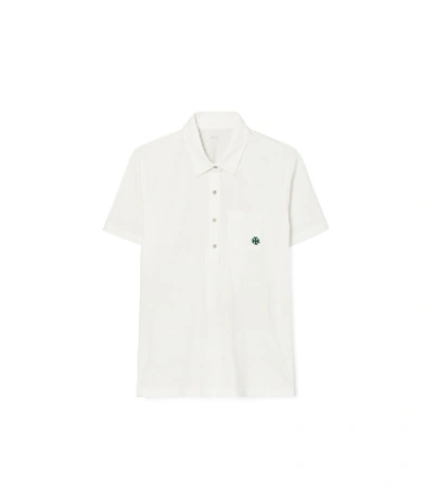 Tory Sport Tory Burch Mercerized Cotton Polo In Snow White