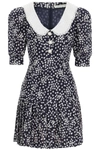 ALESSANDRA RICH MINI DRESS WITH LACE COLLAR AND JEWEL BUTTONS,FAB2642 F3303 1944W