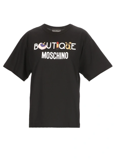 Boutique Moschino Logo-print Cotton-jersey T-shirt In Black