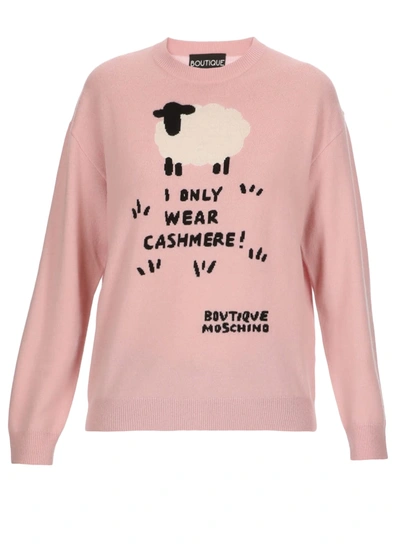 Boutique Moschino Sheep Cashmere Blend Jumper In Pink