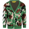 Off-white Multicolor Cardigan For Booy With Logo In Green