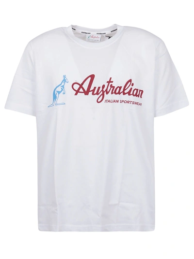 Australian Sportswear Printed T-shirt In B Bianco