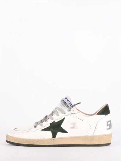 Golden Goose Ball Star Sneakers In Whire/green