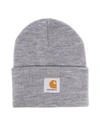 Carhartt Mens Grey Heather Acrylic Watch Brand-patch Beanie Hat