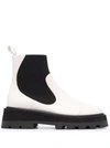 JIMMY CHOO CLAYTON WHITE LEATHER BOOTS,CLAYTON FLATVILLATTE