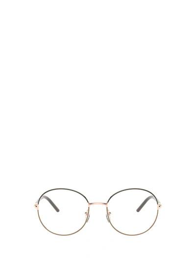 Prada 51mm Round Optical Glasses In Cocoa / Clay