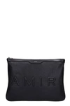 AMIRI CLUTCH IN BLACK LEATHER,MDPO01001