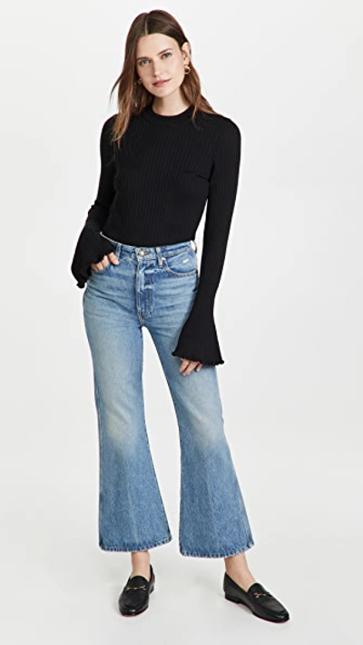Paige Iona Bell-sleeve Sweater In Black